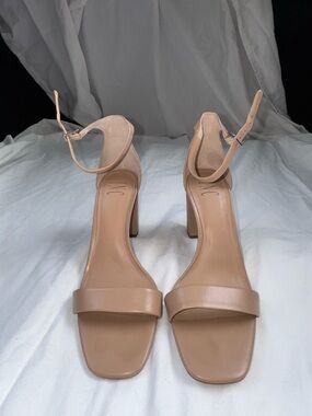 INC Women's Nude Ankle-Strap Block Heel Sandals